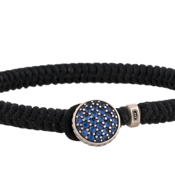 DAVID YURMAN SAPPHIRE & NYLON STERLING SILVER 925 STREAMLINE WOVEN BRACELET - Picture 4 of 8